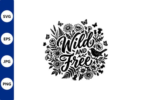 Floral Circular Wild and Free Monochrome