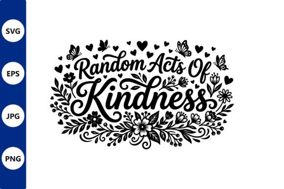 Kindness Phrase Floral Vector Review