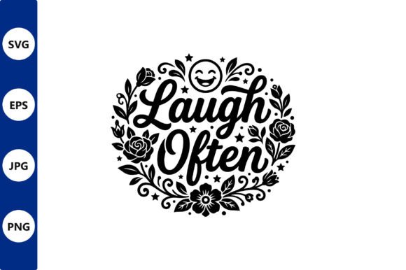 Laugh Often Floral Circle Vector Review