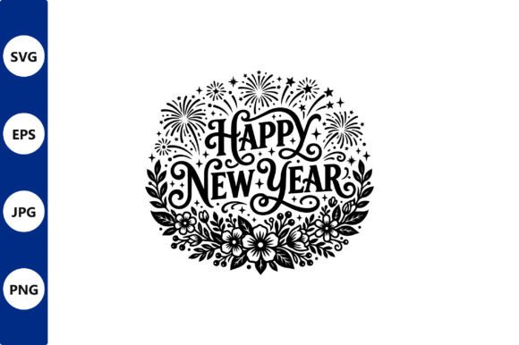 New Year Floral Circle Illustration Review