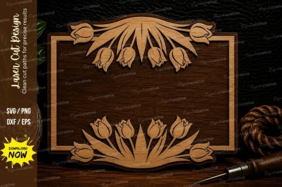Tulip Floral Frame Laser Cut Svg Design Review