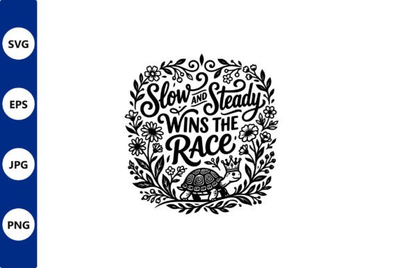 Turtle Proverb Floral Wreath Vector Review